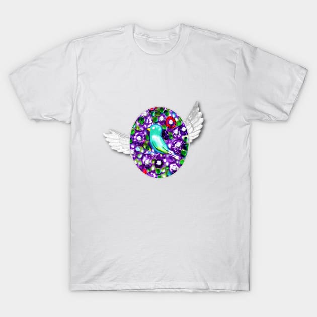 Bird and Bird Wings T-Shirt by KC Morcom aka KCM Gems n Bling aka KCM Inspirations